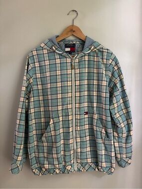 Vintage Tommy Hilfiger Plaid Zip-Up Hoodie Jacket